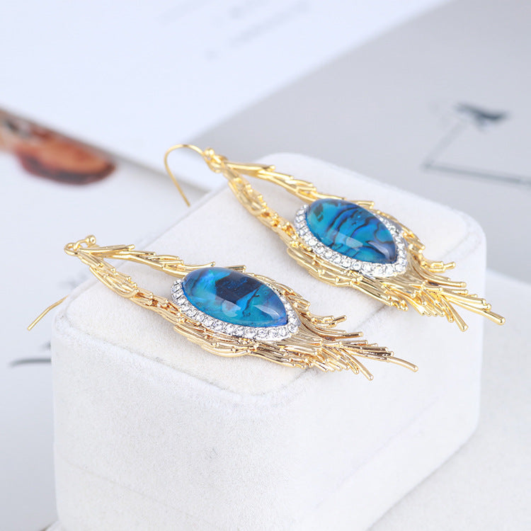 Boucles d’Oreilles Plumes du Phénix d’Azur