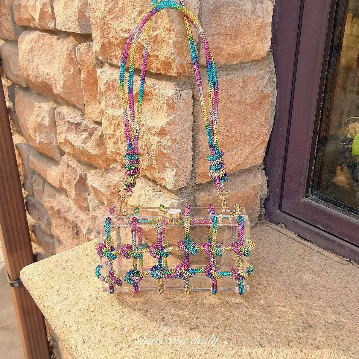 Sac Cristal des Profondeurs – Minaudière Tressée Sirène