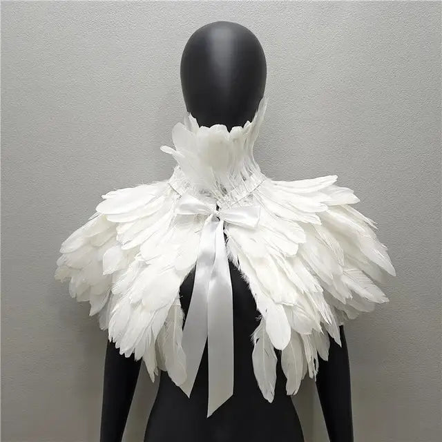 Night Plumes Collar — Gothic Shoulder Cape
