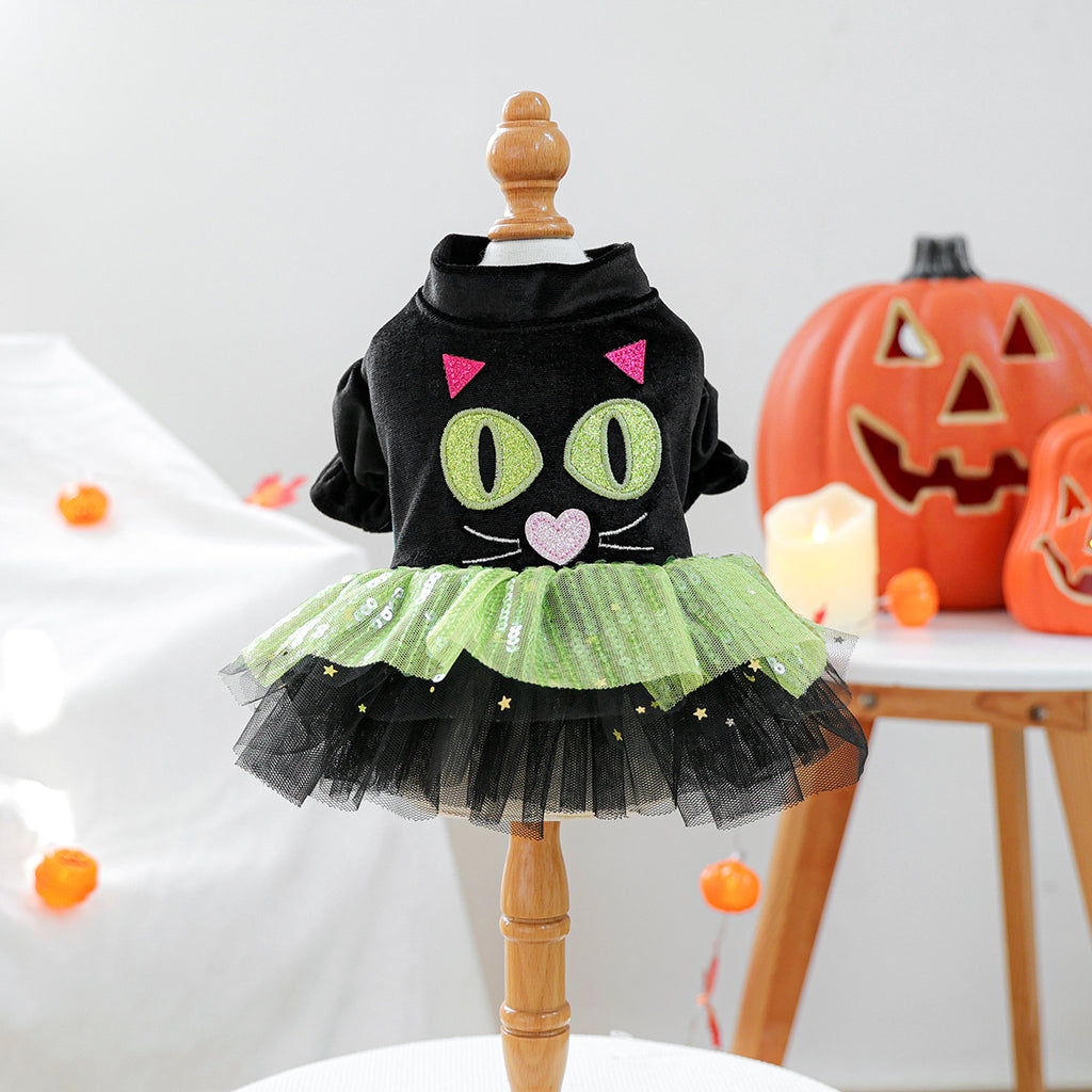 Kleine Salem-Hexe – Halloween-Tüllkleid für Hunde & Katzen