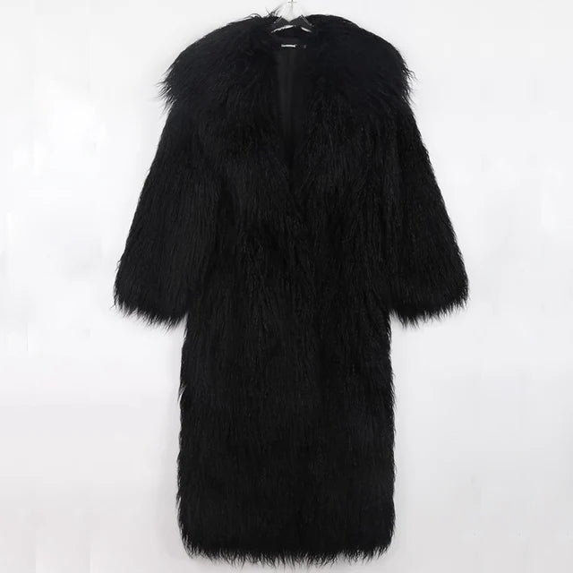 Manteau Impérial d’Hiver – Long Effet Fourrure