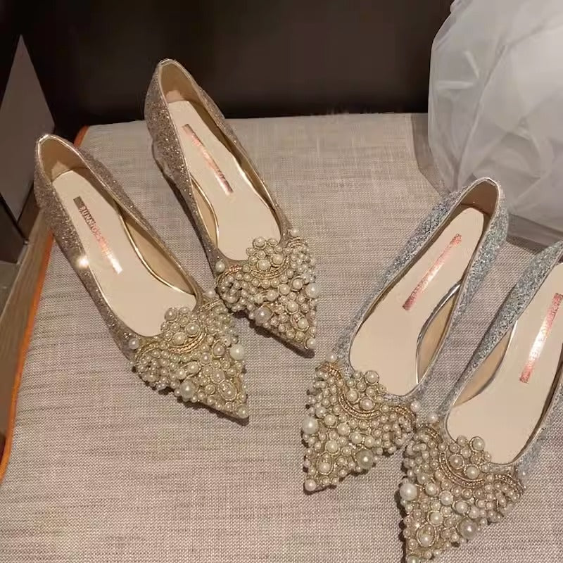 Escarpins Perles Éternelles – Souliers de Mariée Gothique