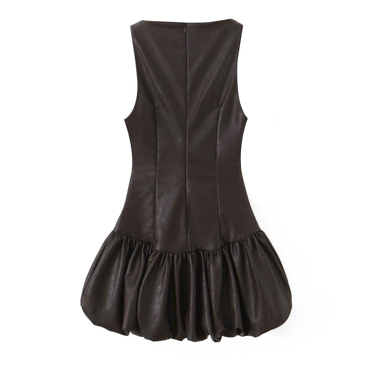 L’Exilée des Cieux — Robe Noire Effet Cuir