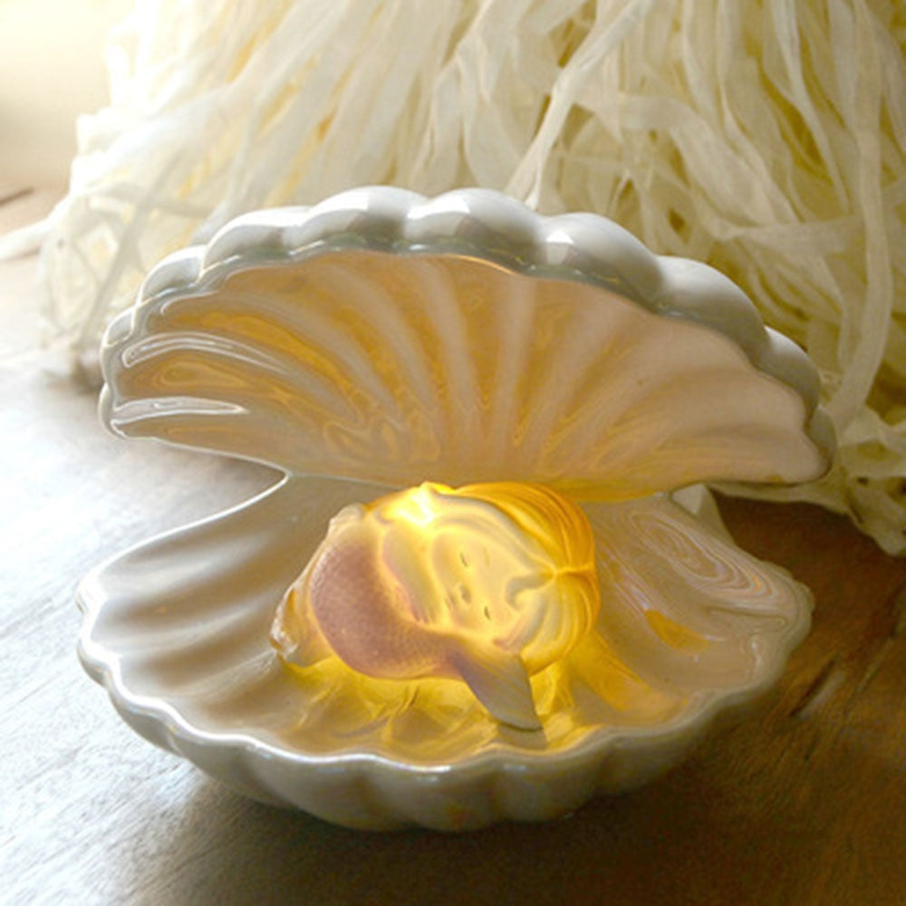 Veilleuse Coquillage & Perle – Lueur des Abysses