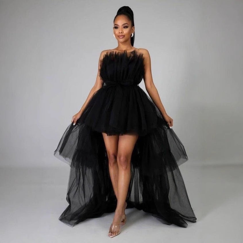Robe Papillon en Tulle – Bustier & Traîne Asymétrique