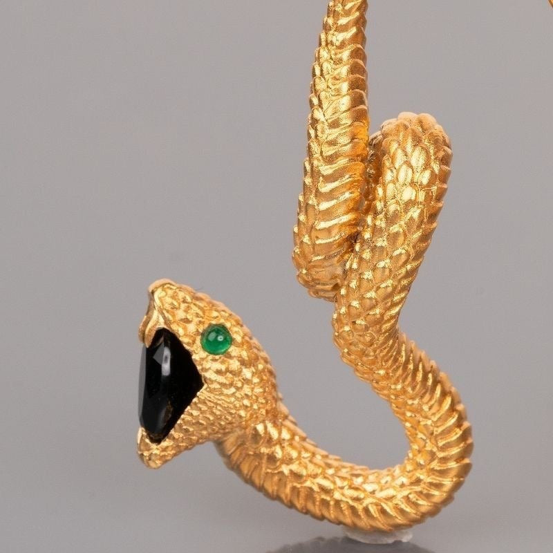 Les Serpents de l’Illusion – Boucles d’Oreilles Dorées