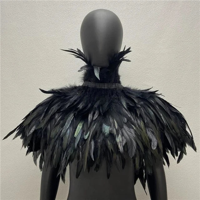 Night Plumes Collar — Gothic Shoulder Cape