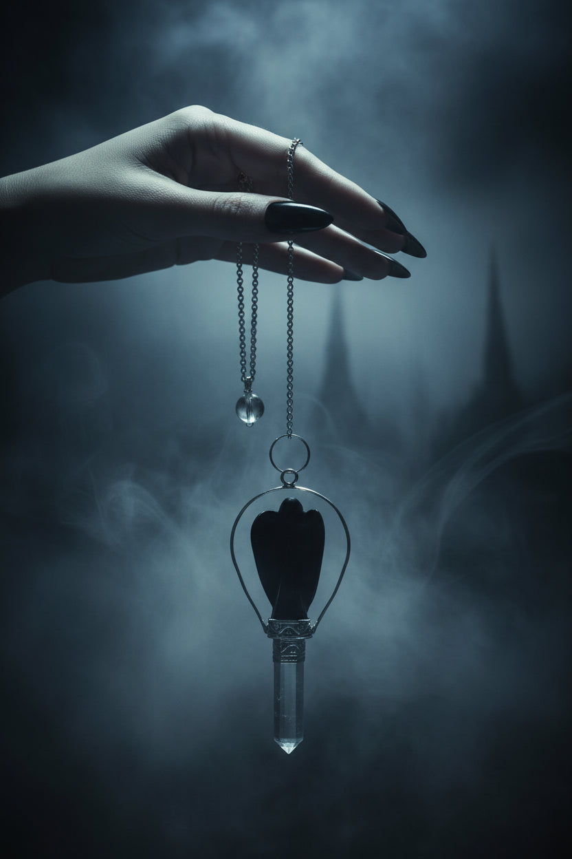 Pendule Ange Noir – Agate Noire