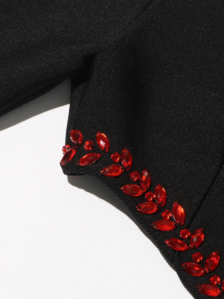 Robe Noire Vampire aux Découpes Rouge Sang