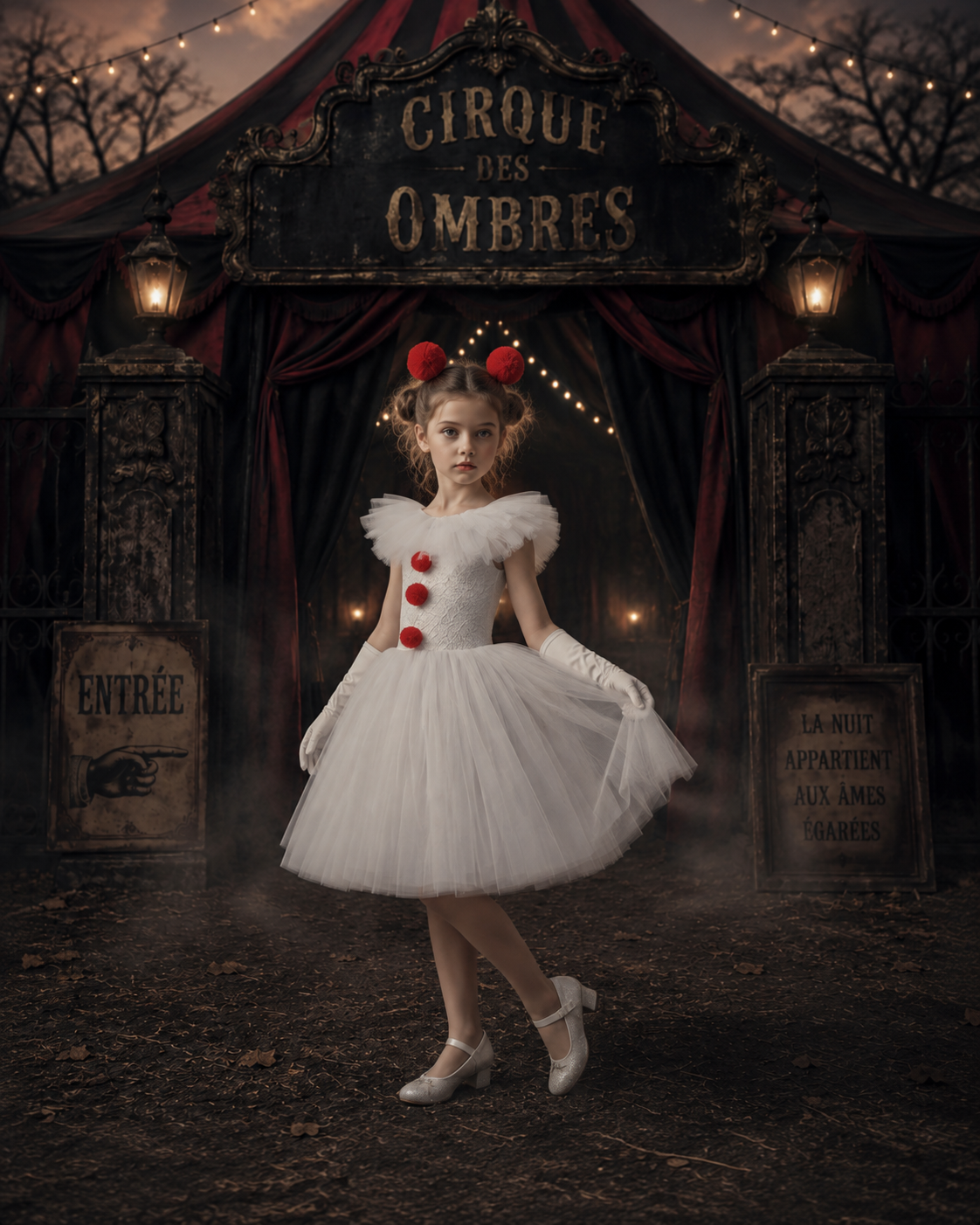 L’Enfant du Cirque des Ombres — Robe de Clown en Tulle