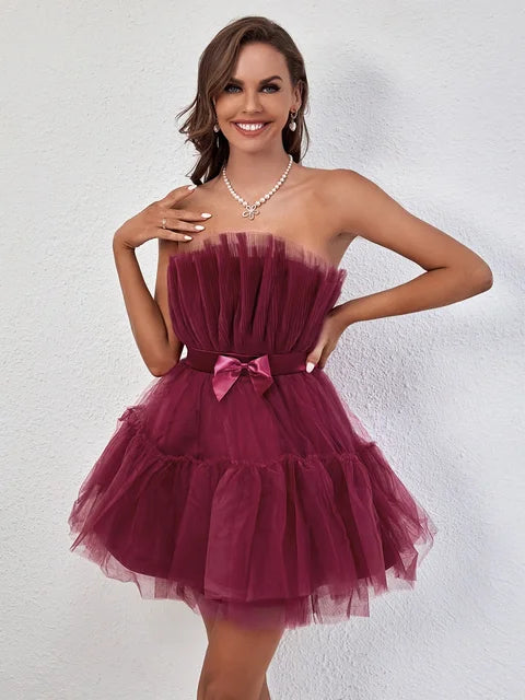 Robe tutu en tulle froncé – Ruban des Ombres
