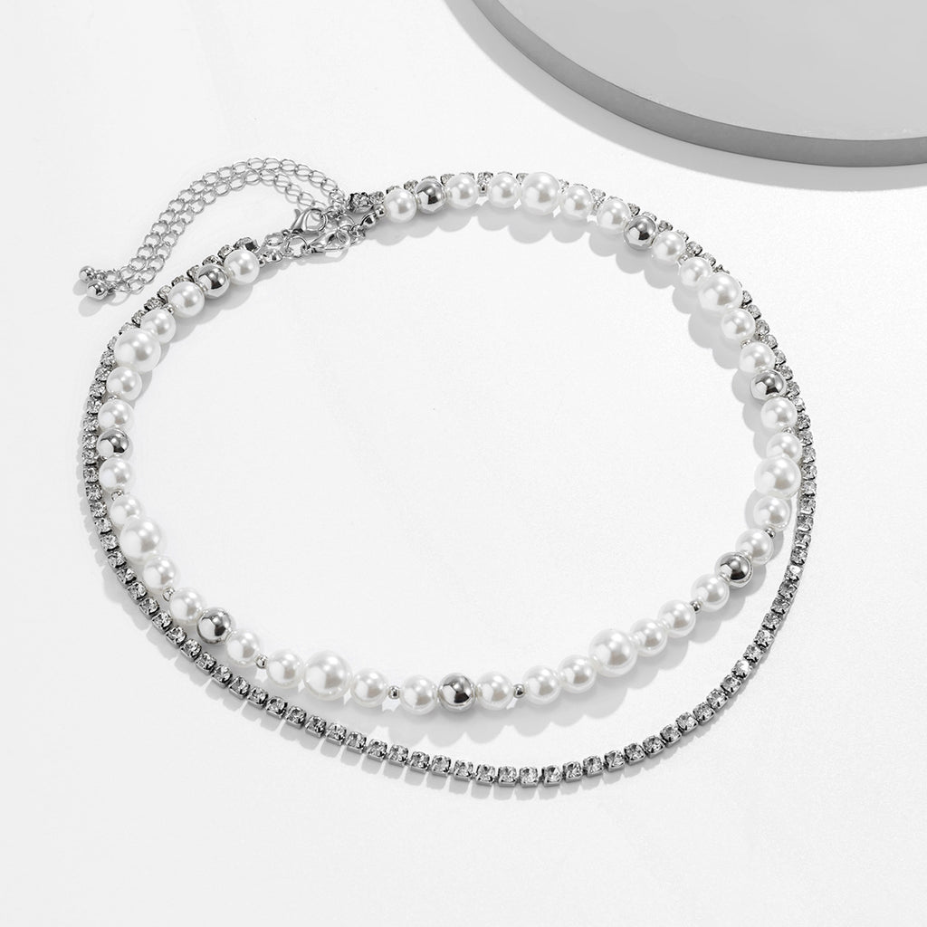 Collier Double Éclipse – Perles & Chaîne Cristal Homme