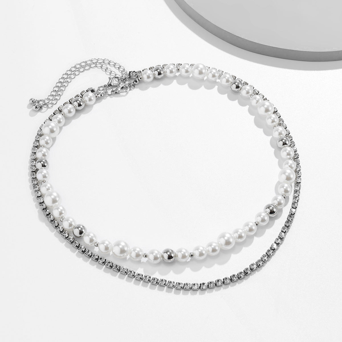 Collier Double Éclipse – Perles & Chaîne Cristal Homme