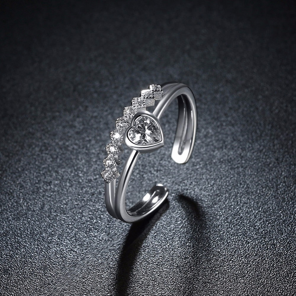 Bague Cœur Éclat – Argent 925 & Zircon