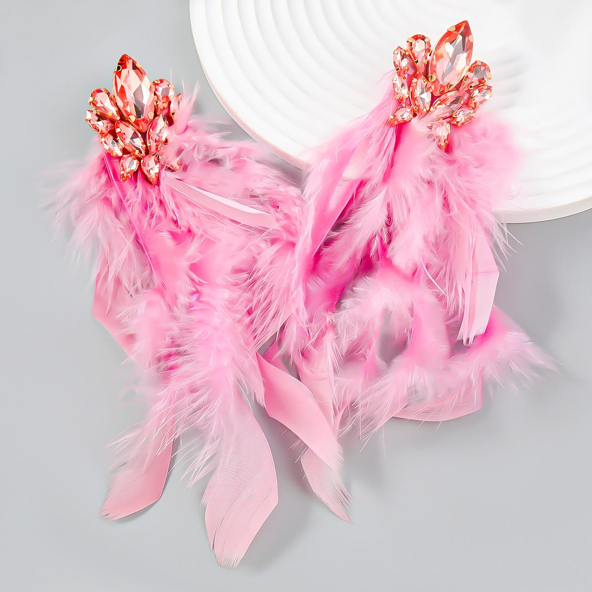 Boucles d’Oreilles Plumes & Cristaux – Éclat Bohème