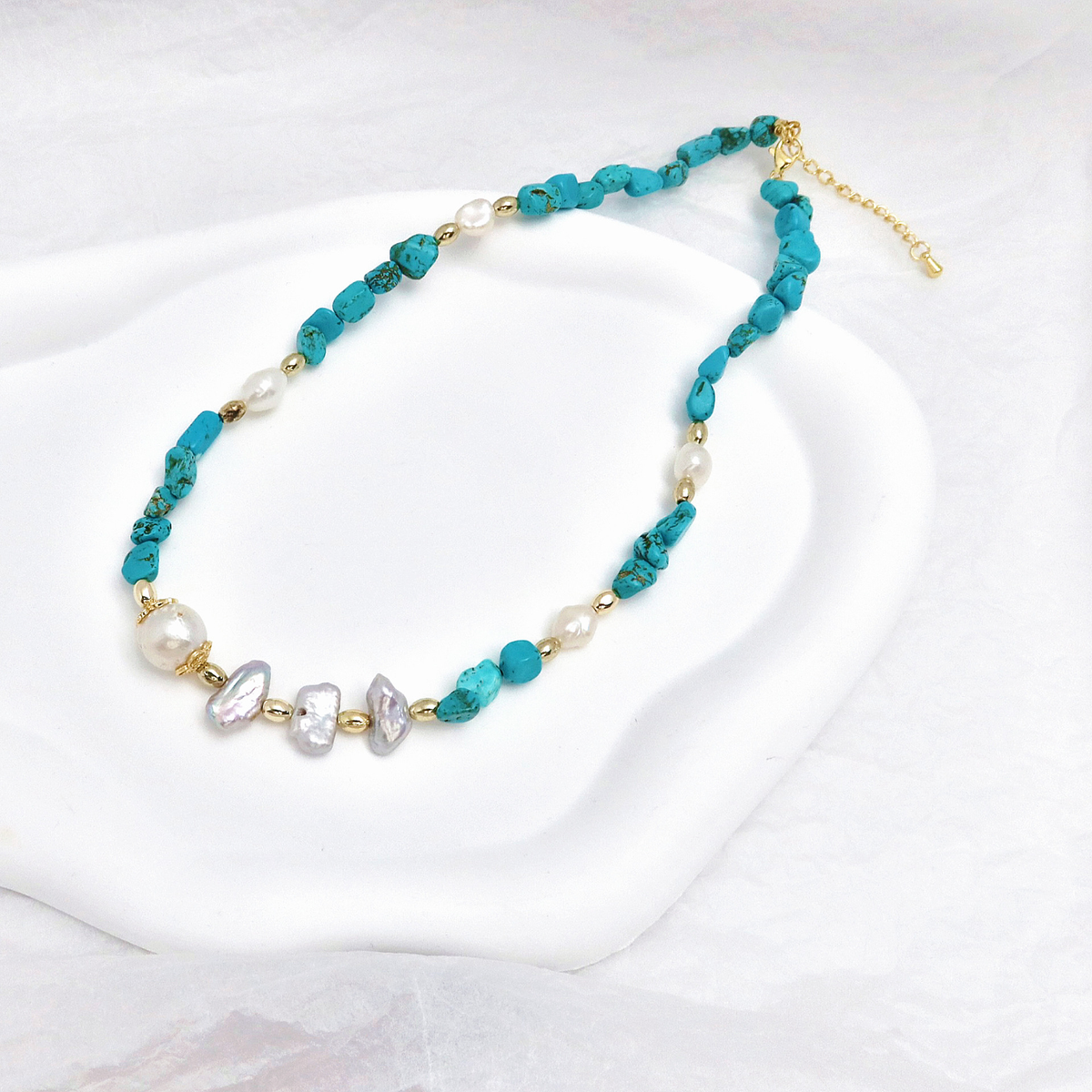 Trésor des Profondeurs – Parure Turquoise & Perles Baroques