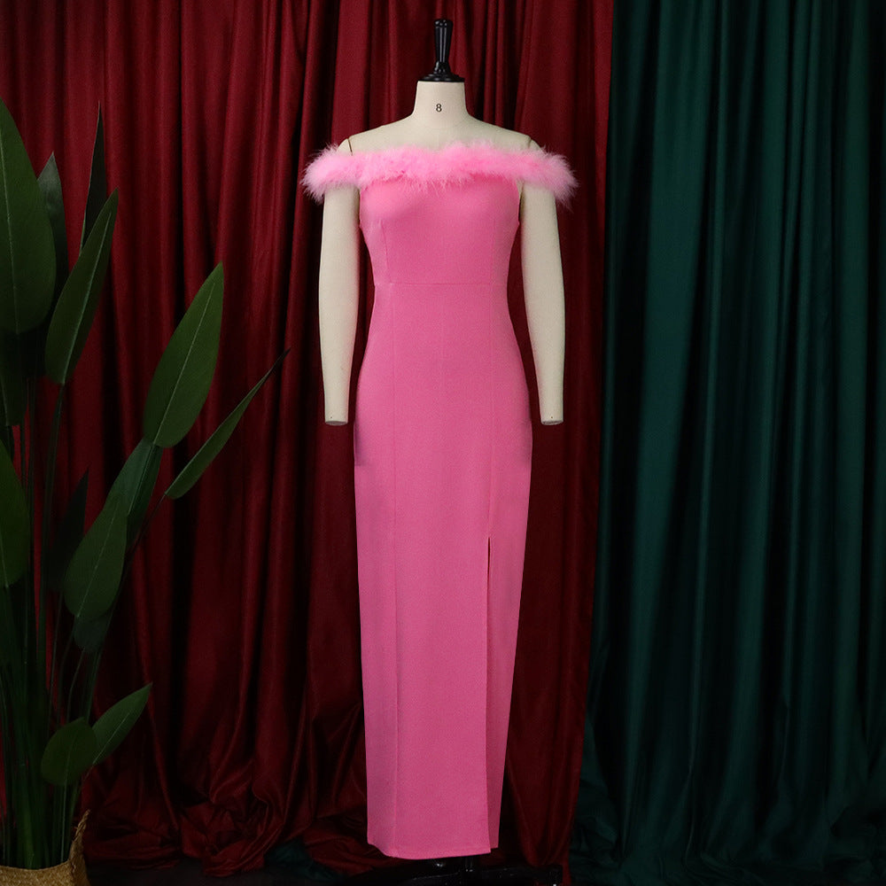 Robe Plume de Minuit – Boudoir des Ombres