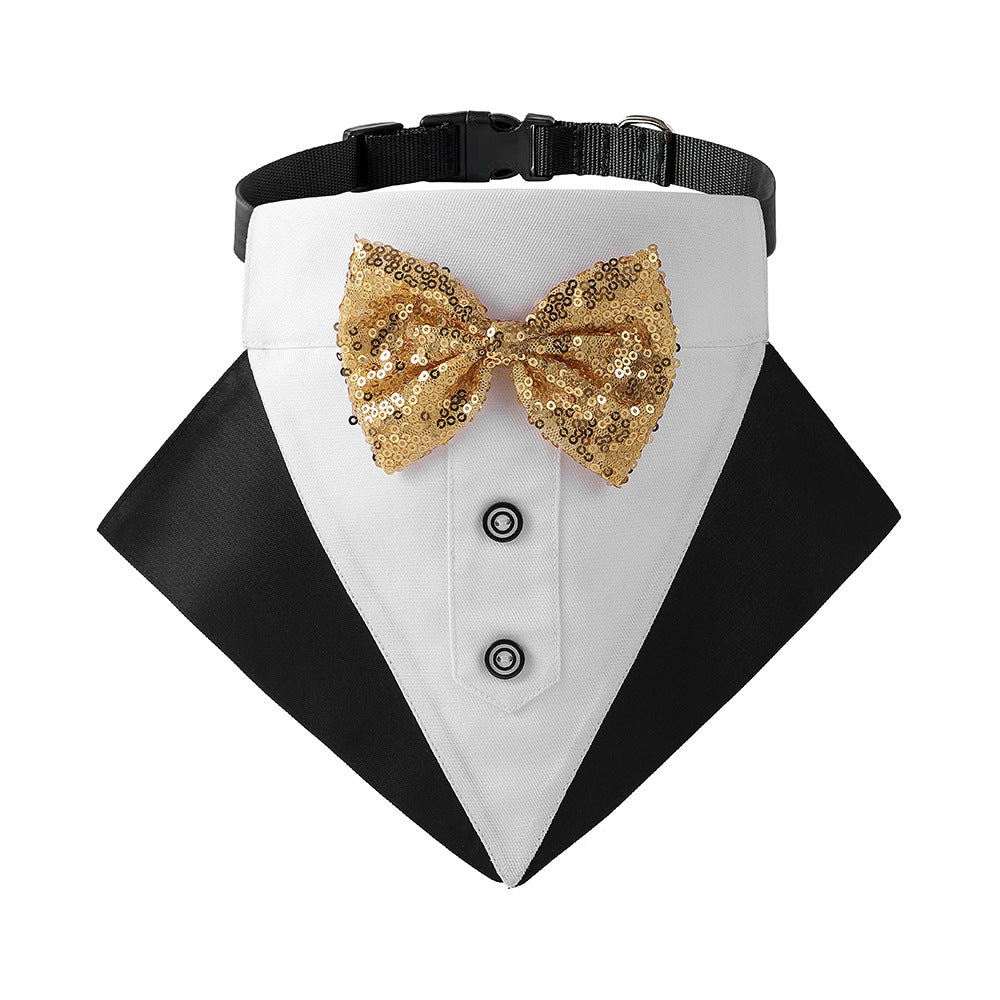🐾 Le Petit Gentleman des Ombres – Bandana Smoking pour Chien