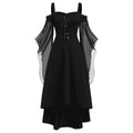 Robe Sorcière Gothique à Laçage & Manches Voilées
