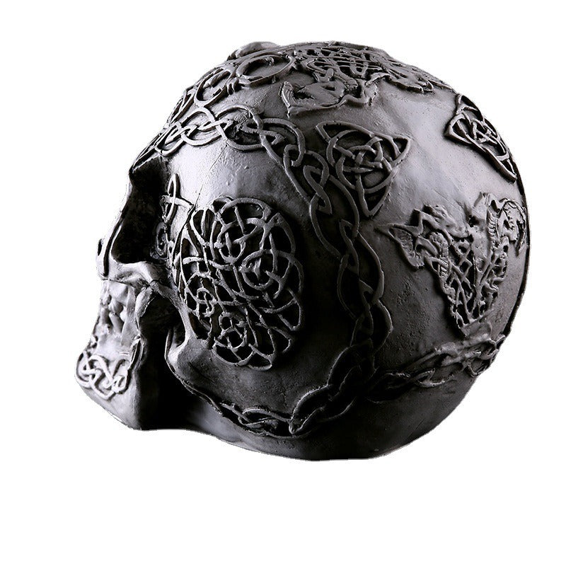 Crâne Viking Celtique en Résine – Décoration Gothique