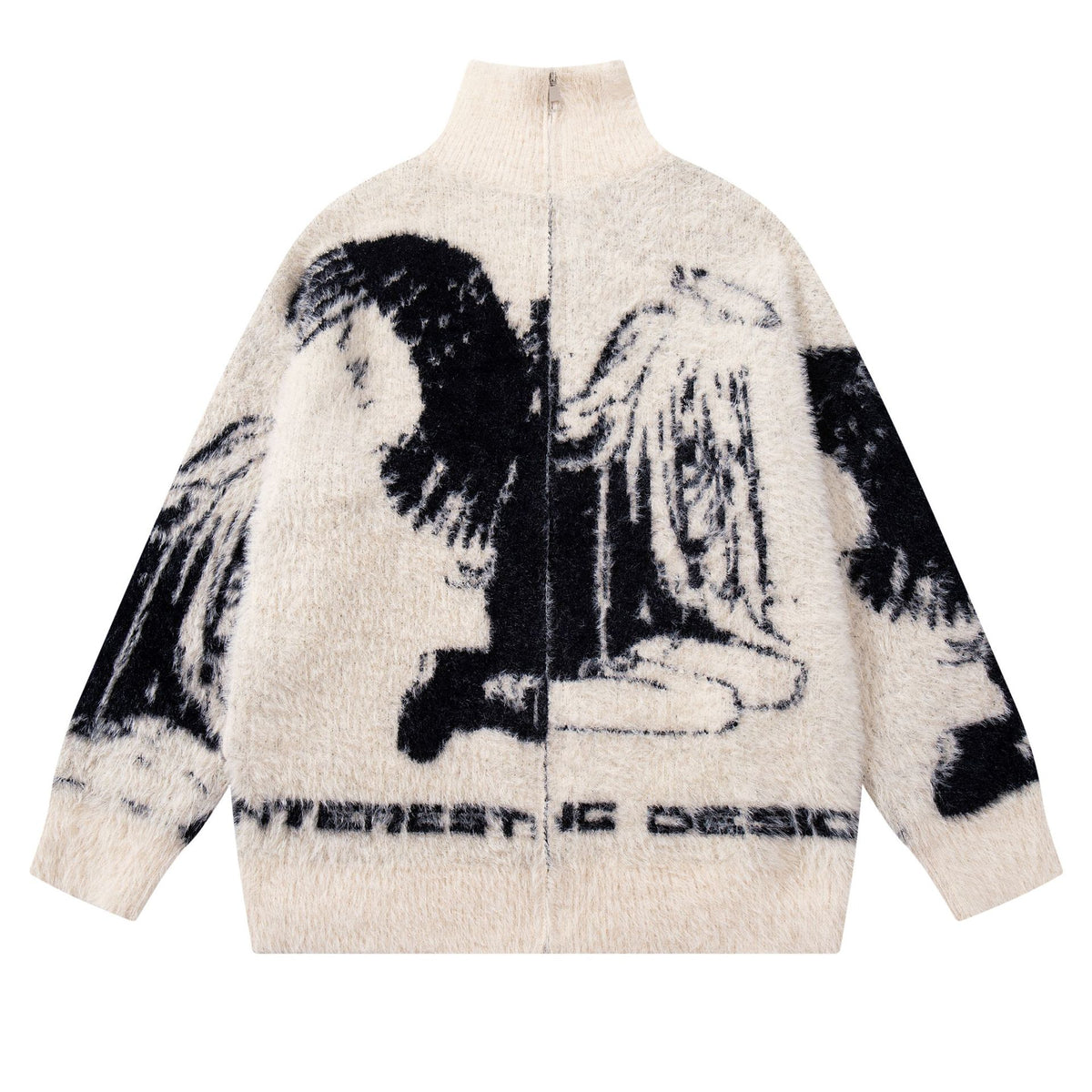 Sweat oversize demi-zip Dark Angel – Ange gothique