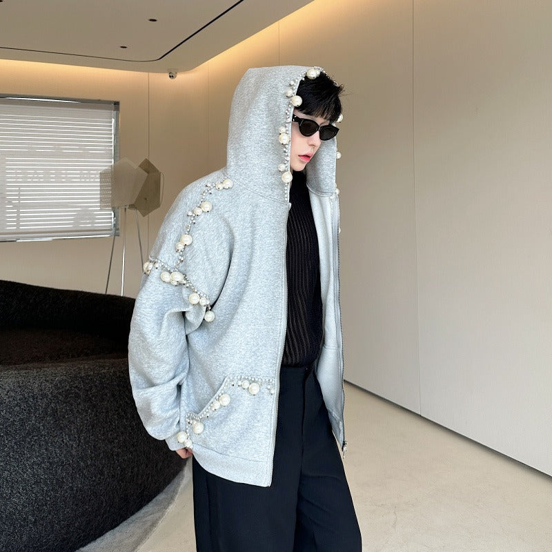Hoodie Nocturne aux Perles – Les Hommes des Ombres
