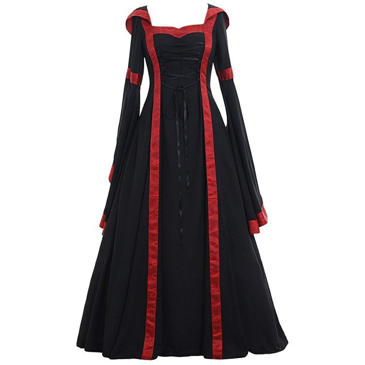 Robe médiévale gothique Renaissance à manches trompette