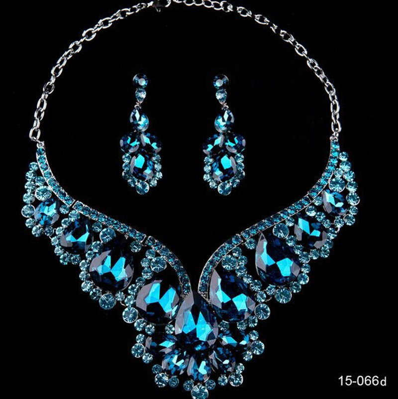 Dark Nuptials Set - Crystal Necklace & Earrings