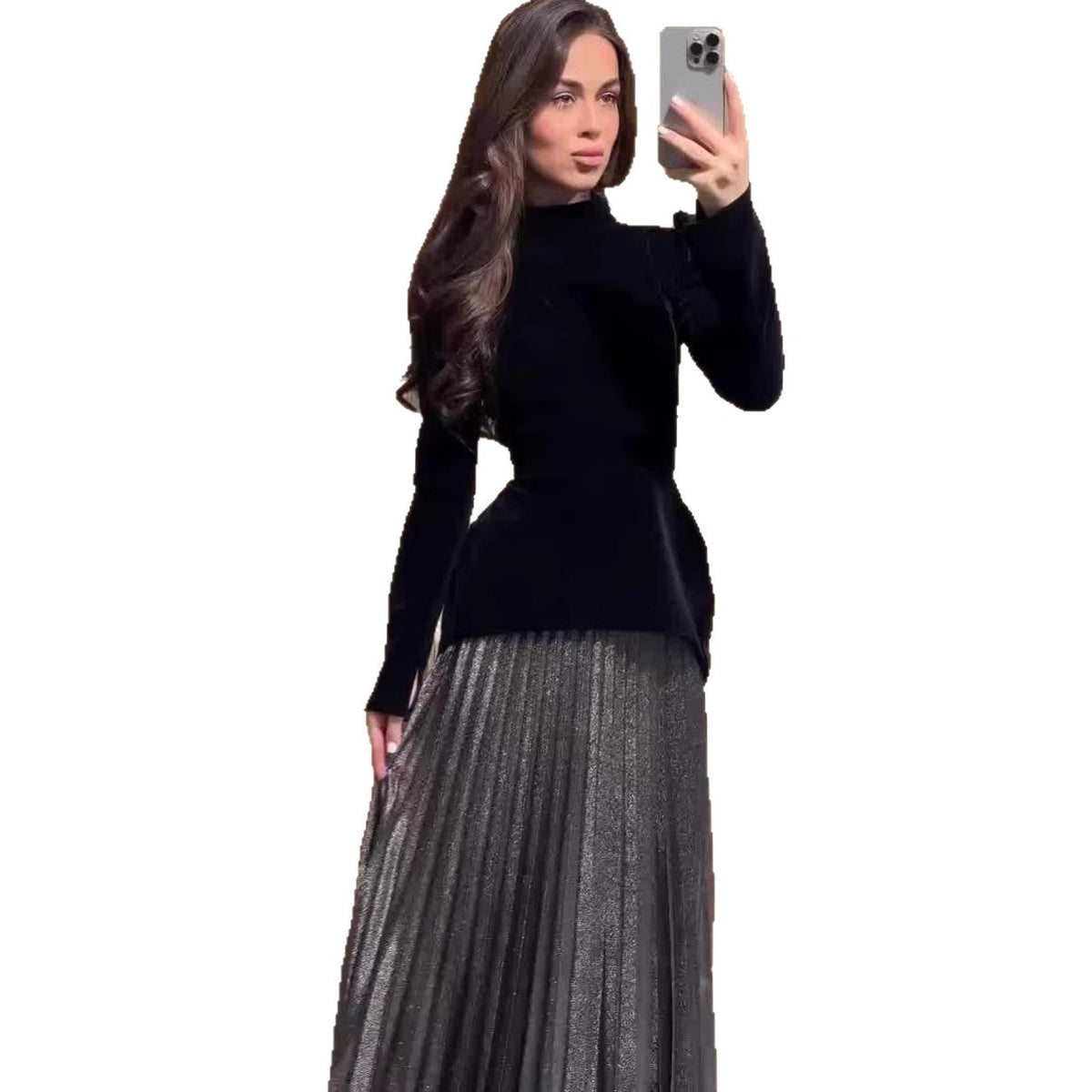 Robe Longue Noire Reine des Ombres