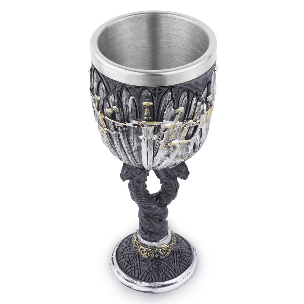 Le Calice du Royaume Gelé – Coupe Gothique aux Épées