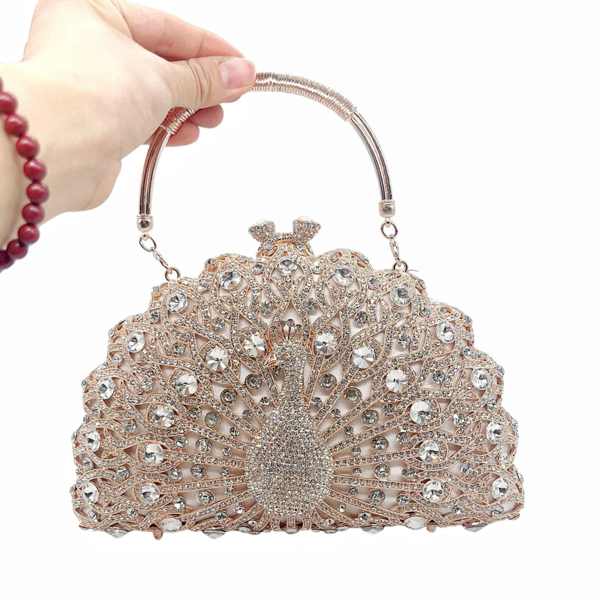 Minaudière Paon Baroque – Éclat de Cristal