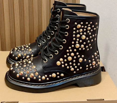Bottines Rebelles du Cirque – Cuir Véritable & Rivets