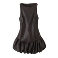 L’Exilée des Cieux — Robe Noire Effet Cuir