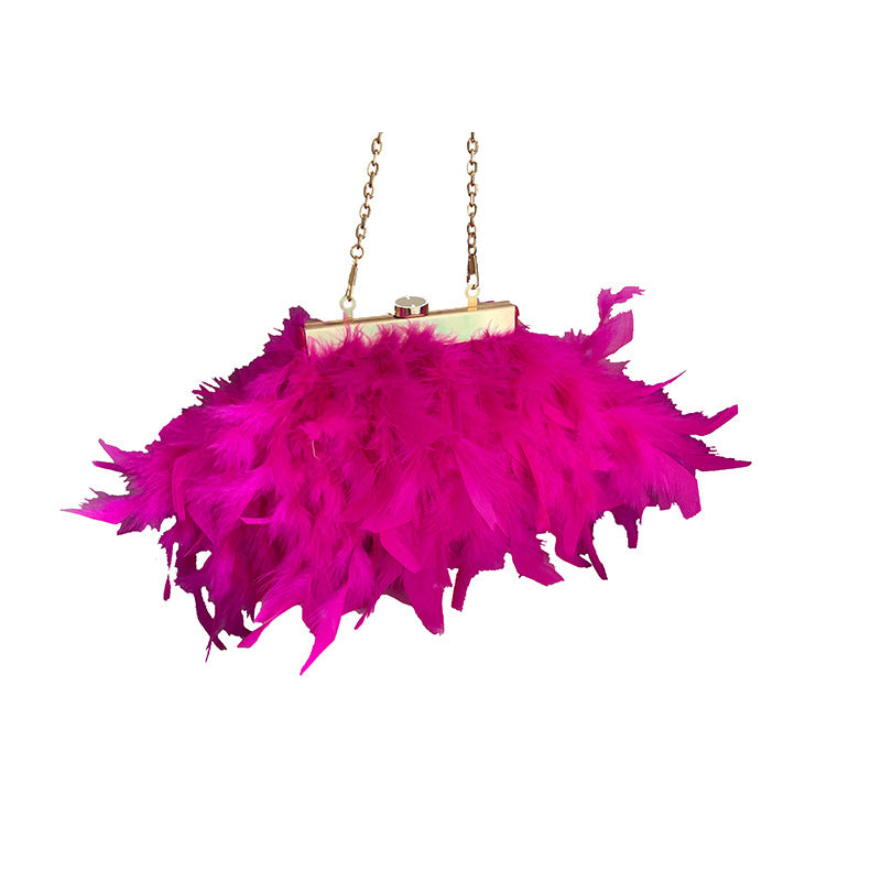 Sac à Plumes Nocturne – Pochette Chaîne Dorée