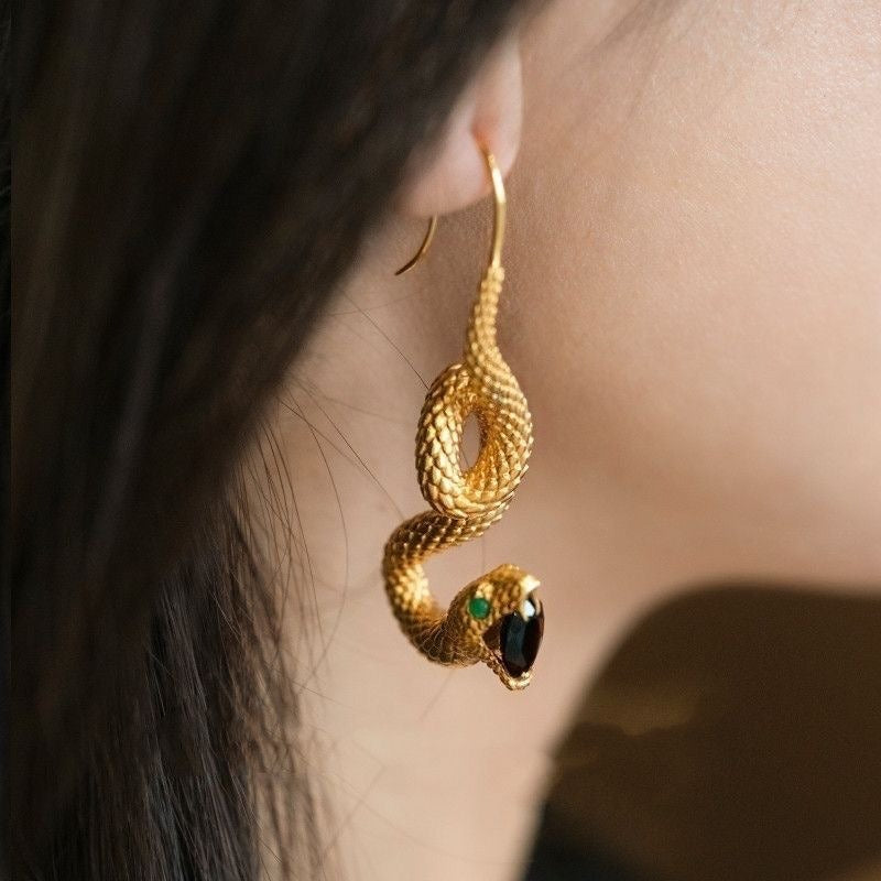 Les Serpents de l’Illusion – Boucles d’Oreilles Dorées
