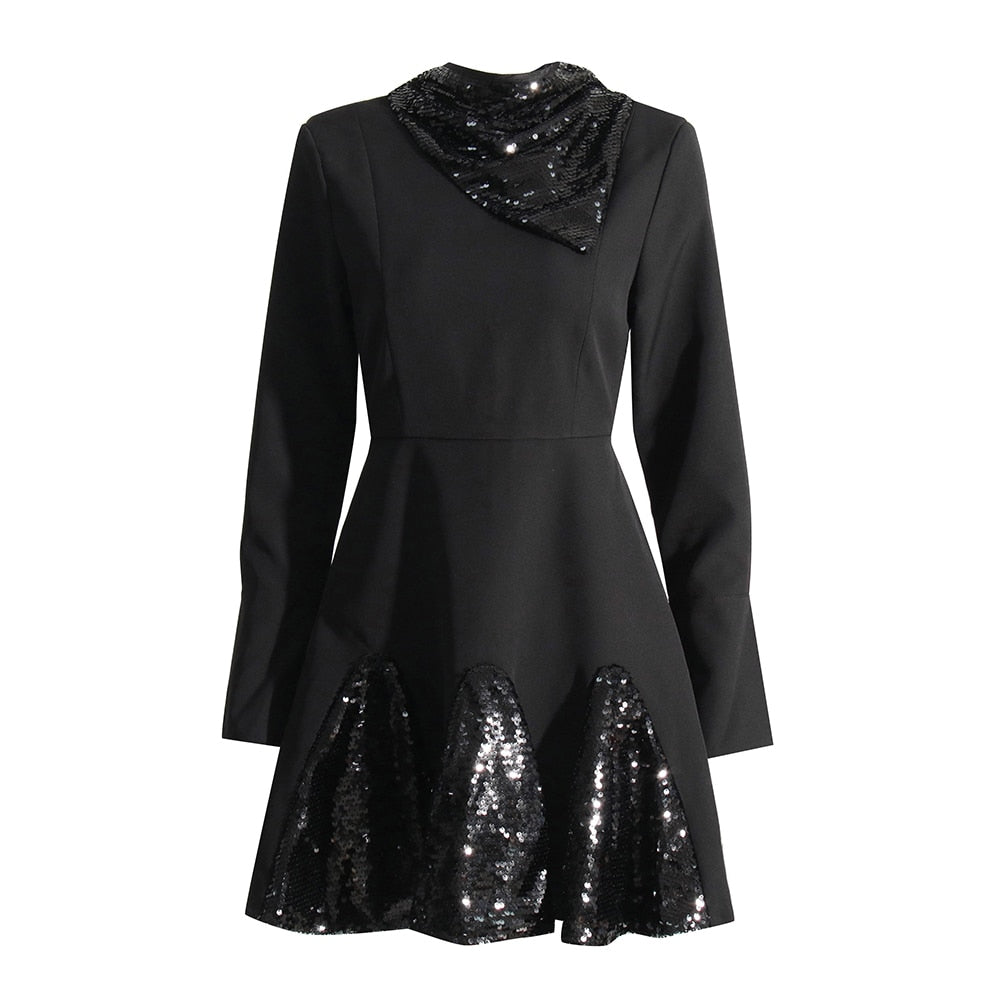 Robe Nocturne à Sequins – Élégance des Ombres