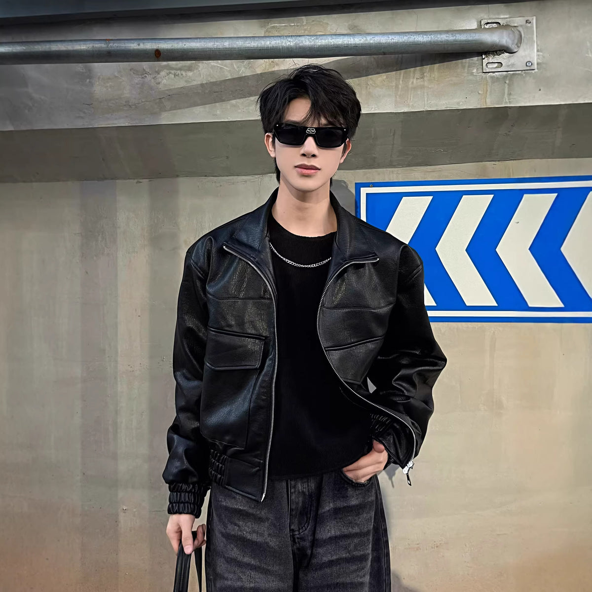 Blouson Noir Homme – Cuir Urbain Nocturne