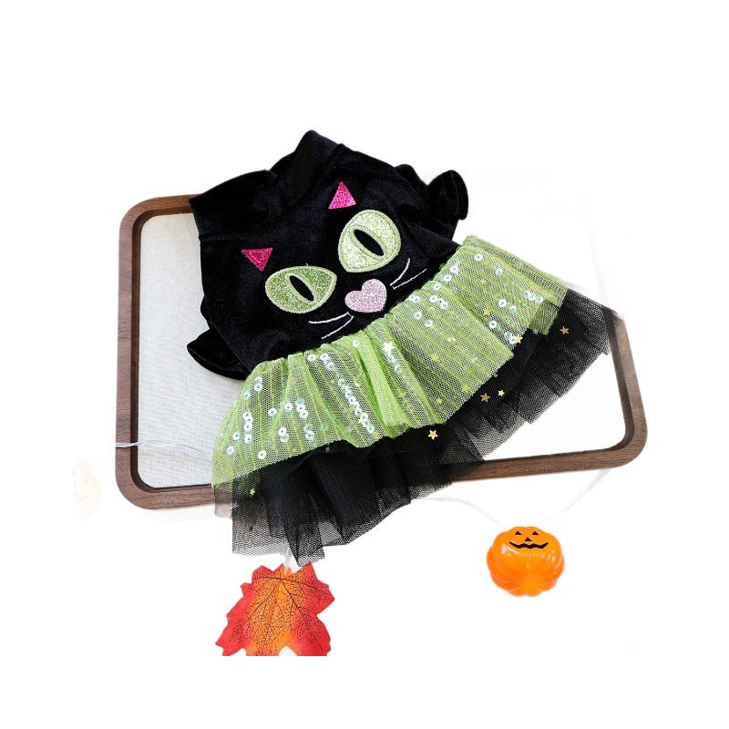 Kleine Salem-Hexe – Halloween-Tüllkleid für Hunde & Katzen
