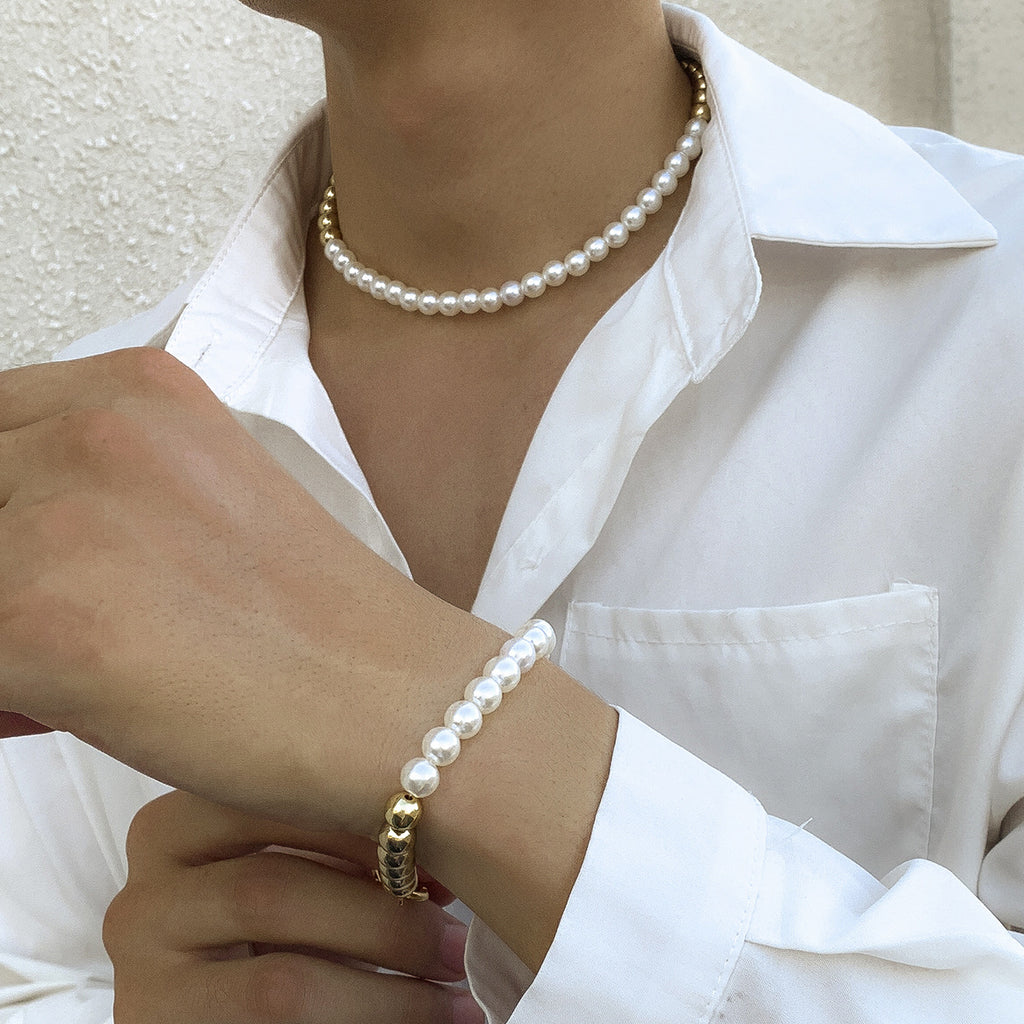 Parure Homme Perles & Métal — Dandy des Ombres