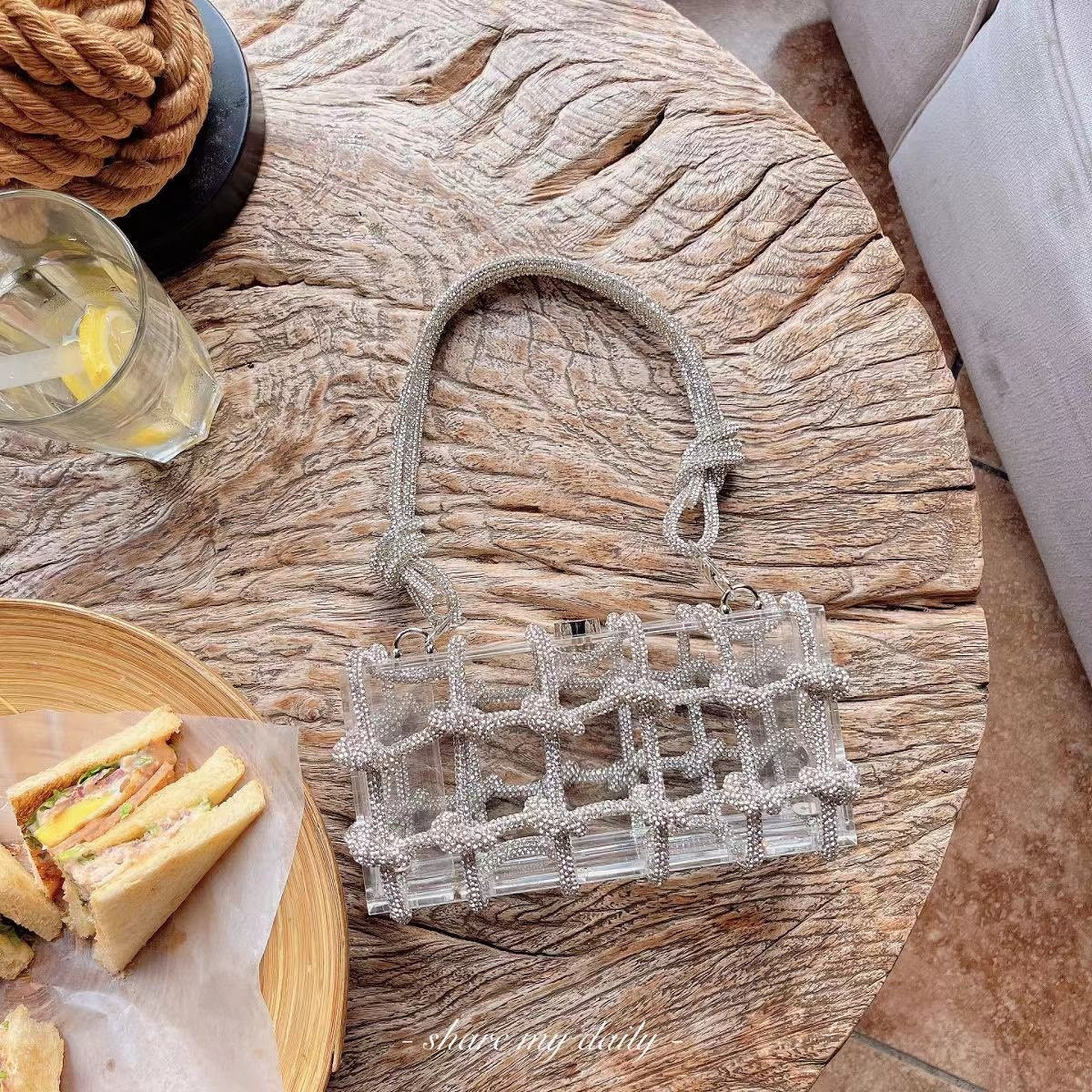 Sac Cristal des Profondeurs – Minaudière Tressée Sirène