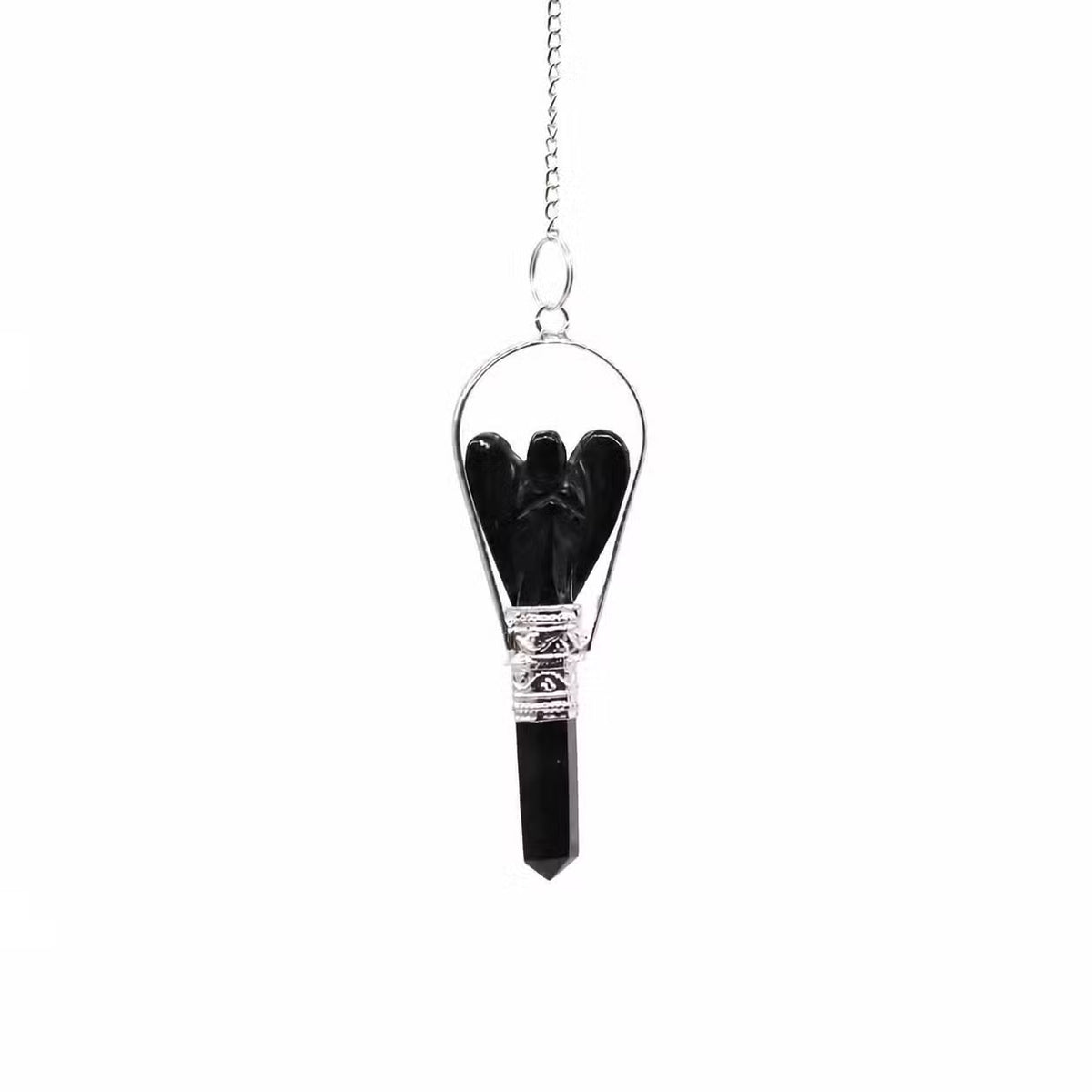 Pendule Ange Noir – Agate Noire