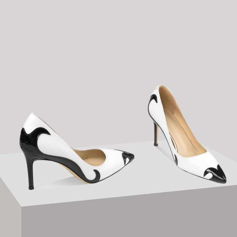 Ice Queen Stilettos – Two-Tone Satin with Stiletto Heel