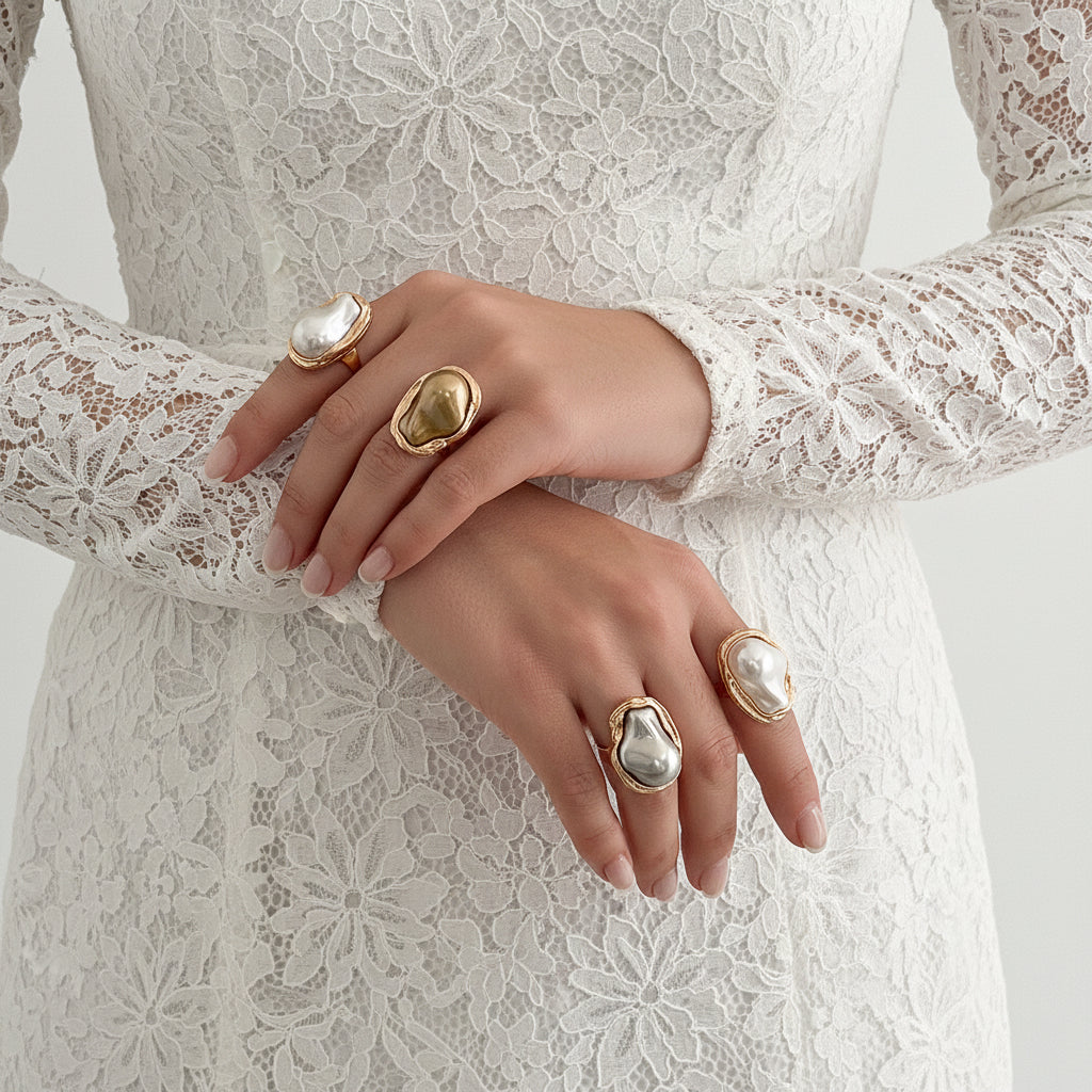 Enchanted Pearls — Irregular Baroque Ring