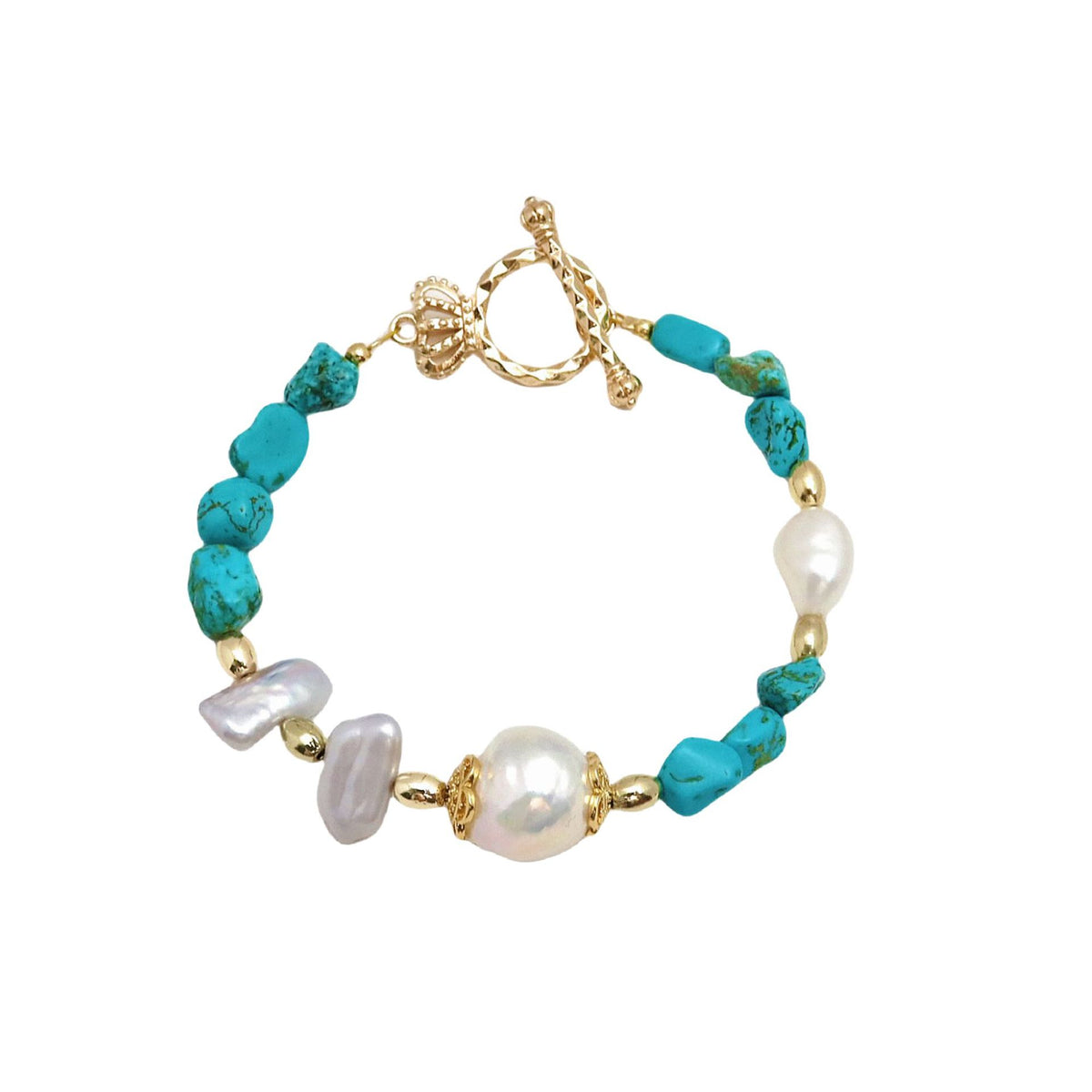 Trésor des Profondeurs – Parure Turquoise & Perles Baroques
