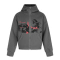 Hoodie Homme de l’Ombre – Gris anthracite & rouge