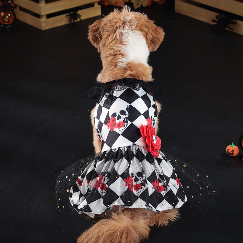 La Petite Arlequine des Ombres – Robe Gothique pour Chien