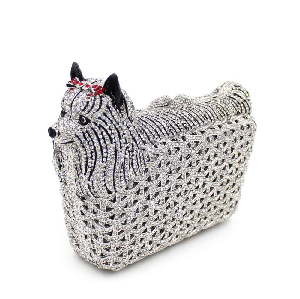 Minaudière Chien Cristal – Gardien Scintillant