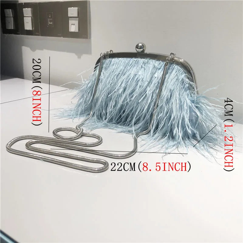 Sac de Soirée Plumes & Perles – Éclat d’Hiver