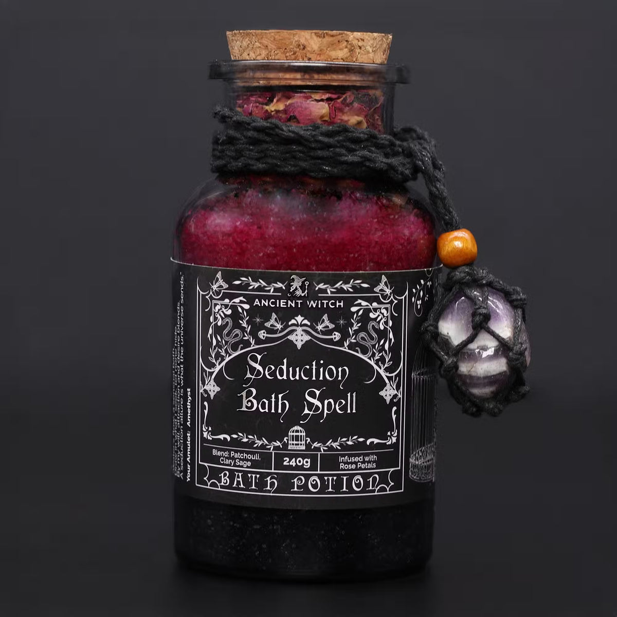 Seduction Spell – Bath Potion & Amethyst Amulet