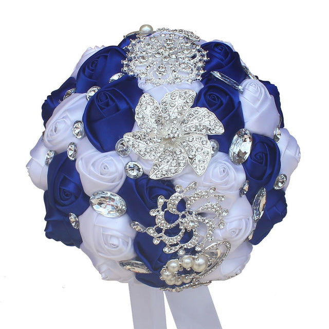 Bouquet de Mariée Éternel – Roses, Cristaux & Strass